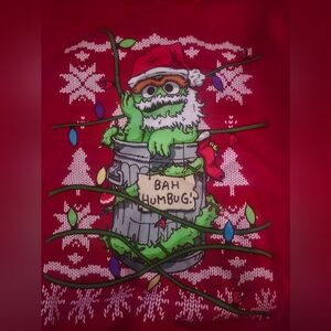 Oscar The Grouch Sesame Street Christmas Sweater Unisex Size Adult Medium